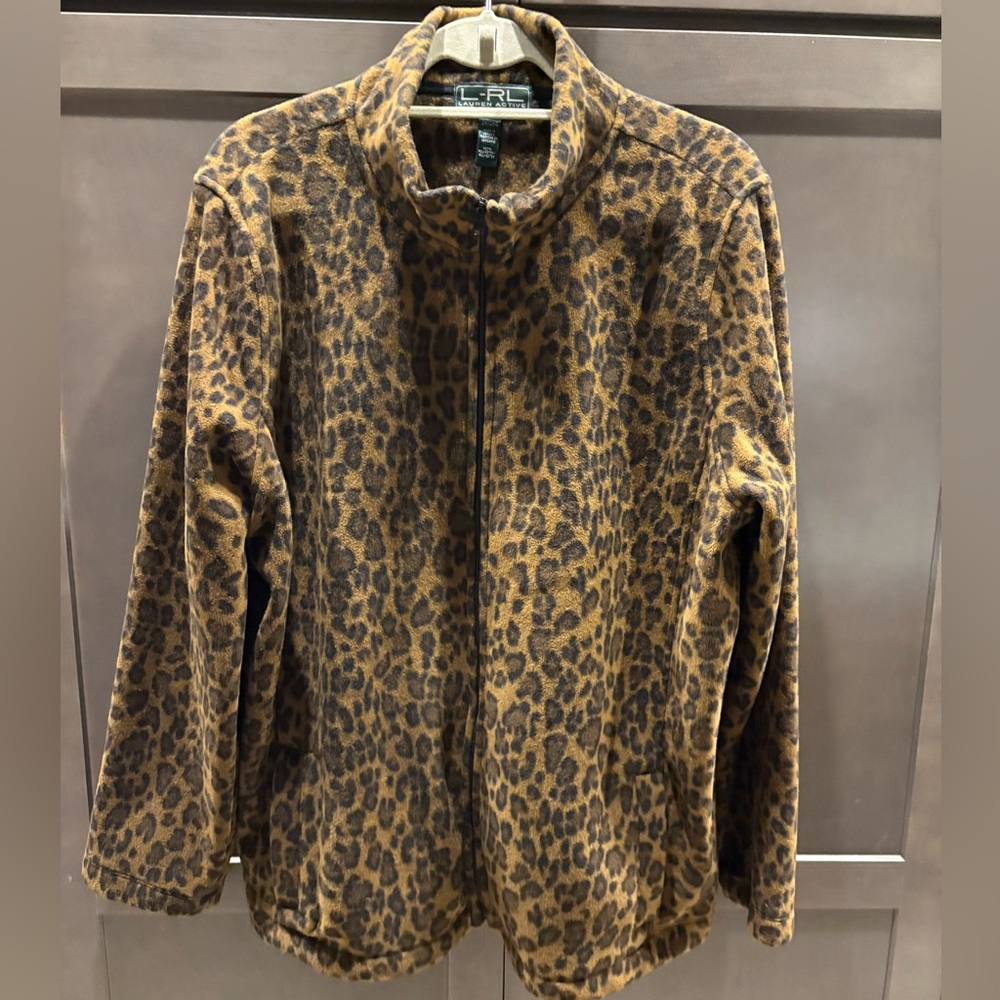 LRL Ralph Lauren Active Animal Print Fleece Jacket, 2x